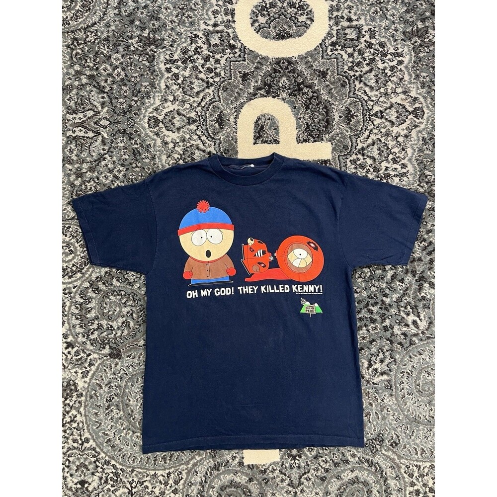 Vintage SouthPark Shirt Mens XL Blue 1990s They Killed Kenny